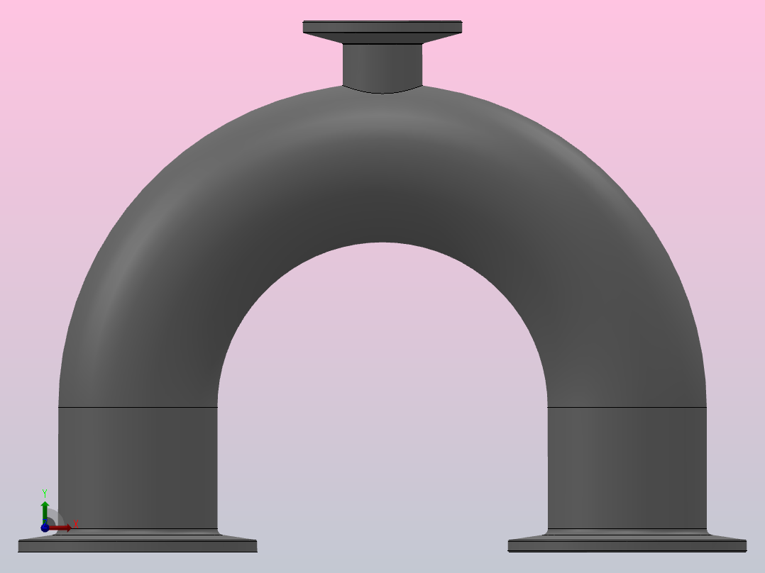 180°卡式U型三通[1506209-000250]前视图