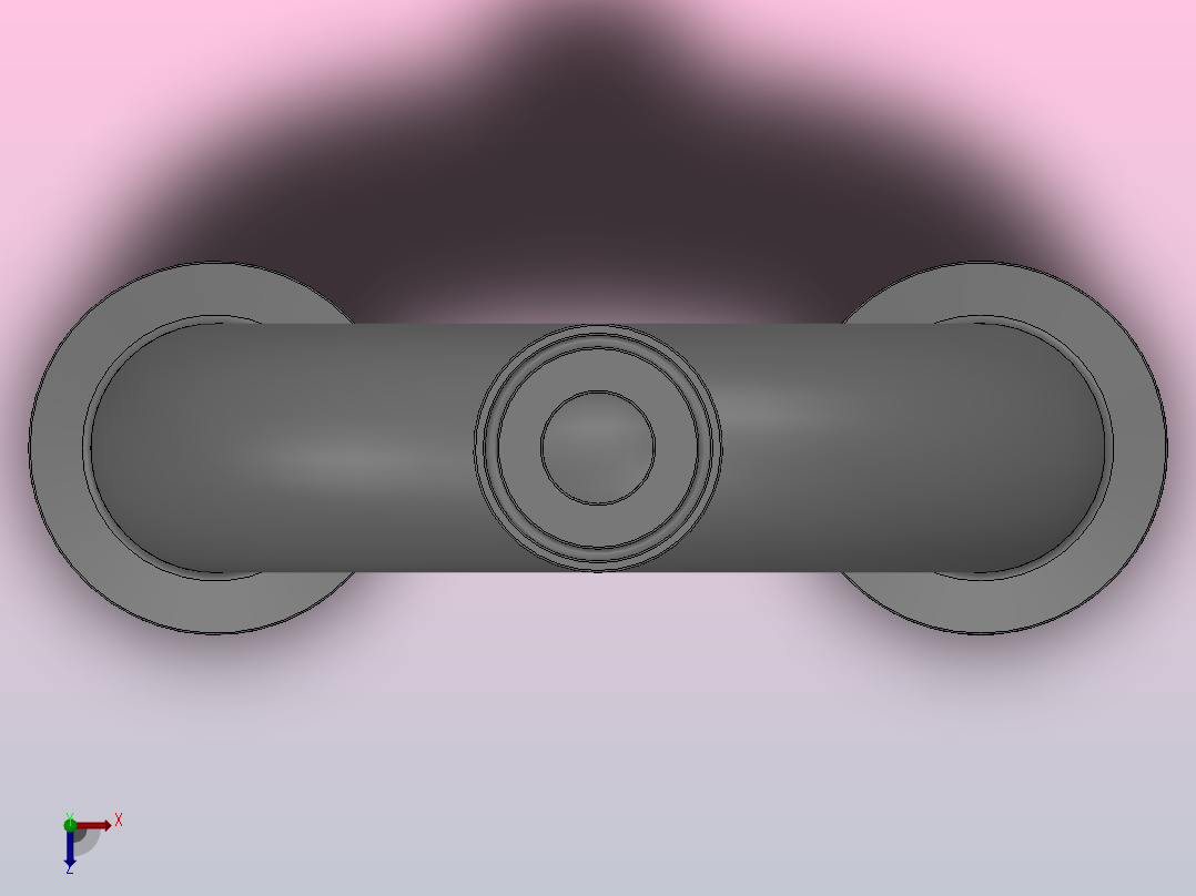 180°卡式U型三通[1506209-000250]俯视图