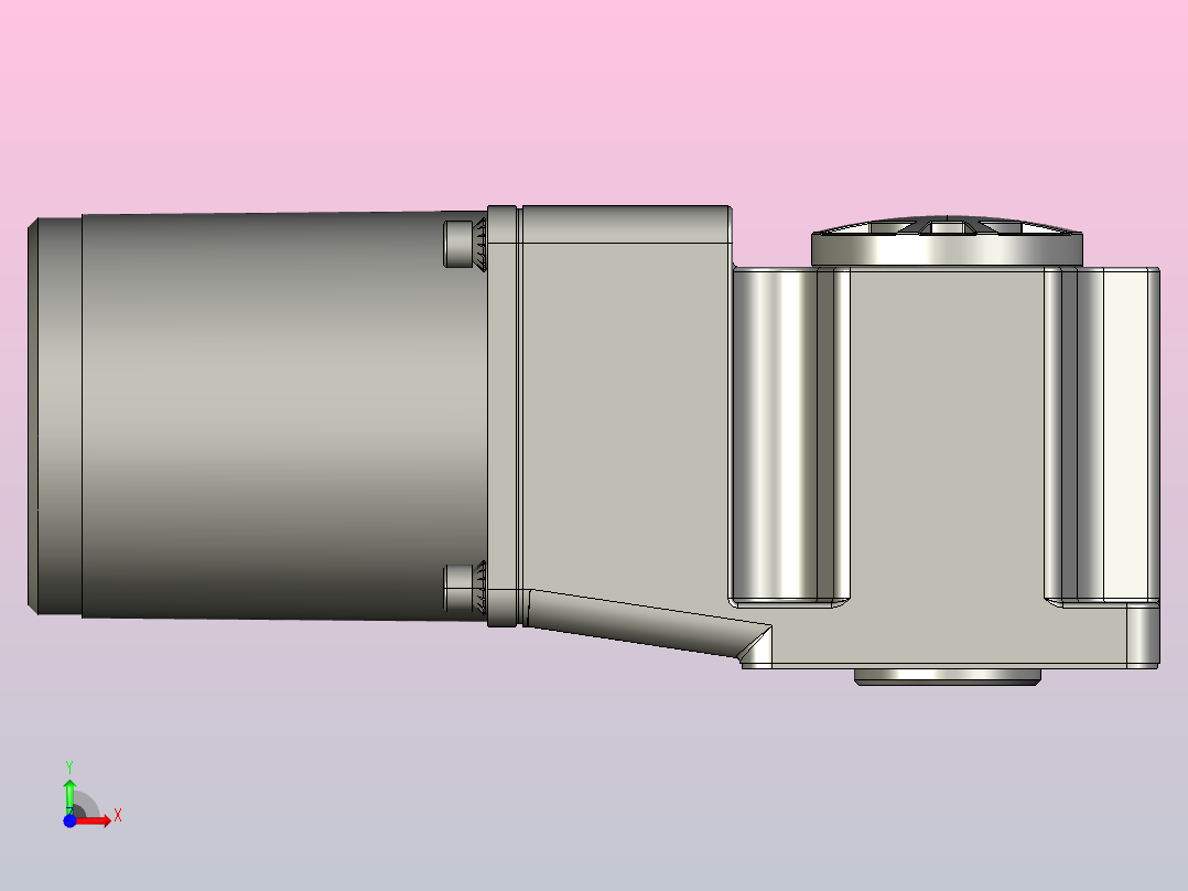 微型弧锥直交中空轴减速电机4rk25gn-cm-4gn3-180rc_asm前视图