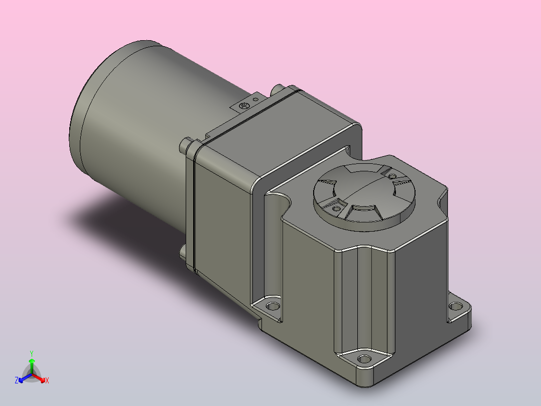 微型弧锥直交中空轴减速电机4rk25gn-cm-4gn3-180rc_asm正等轴测图