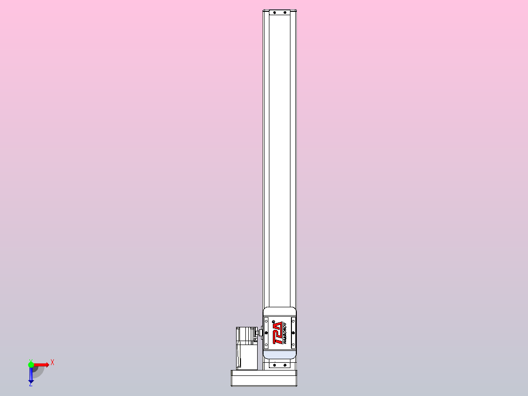 滚珠丝杠直线轴带导轨全封闭TPA-HCR-65S-1610C-L550-ML-C-P10-N3俯视图