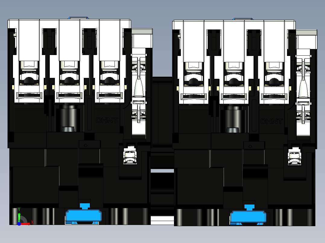 CJX2-8011N～9511N可逆交流接触器三维模型202204前视图