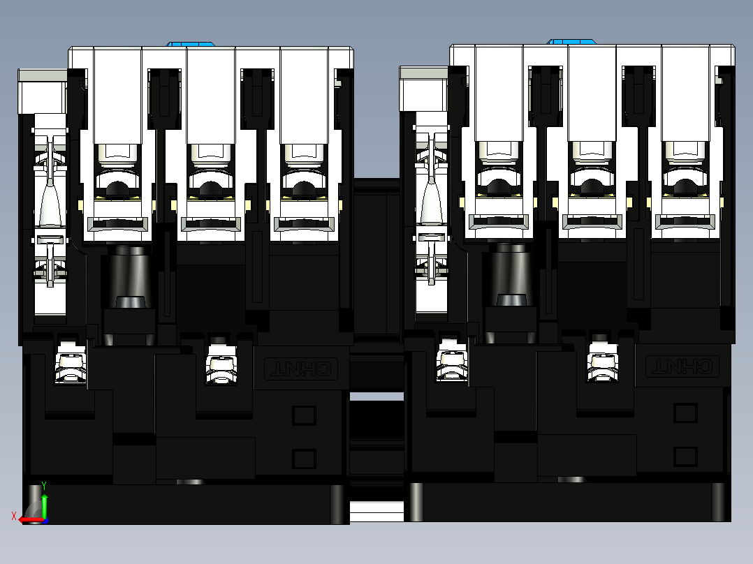CJX2-8011N～9511N可逆交流接触器三维模型202204后视图