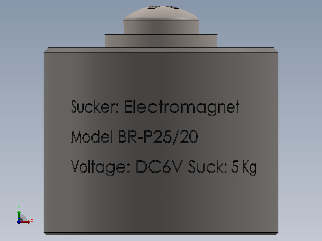 电磁6v5kg-11lb电磁基前视图