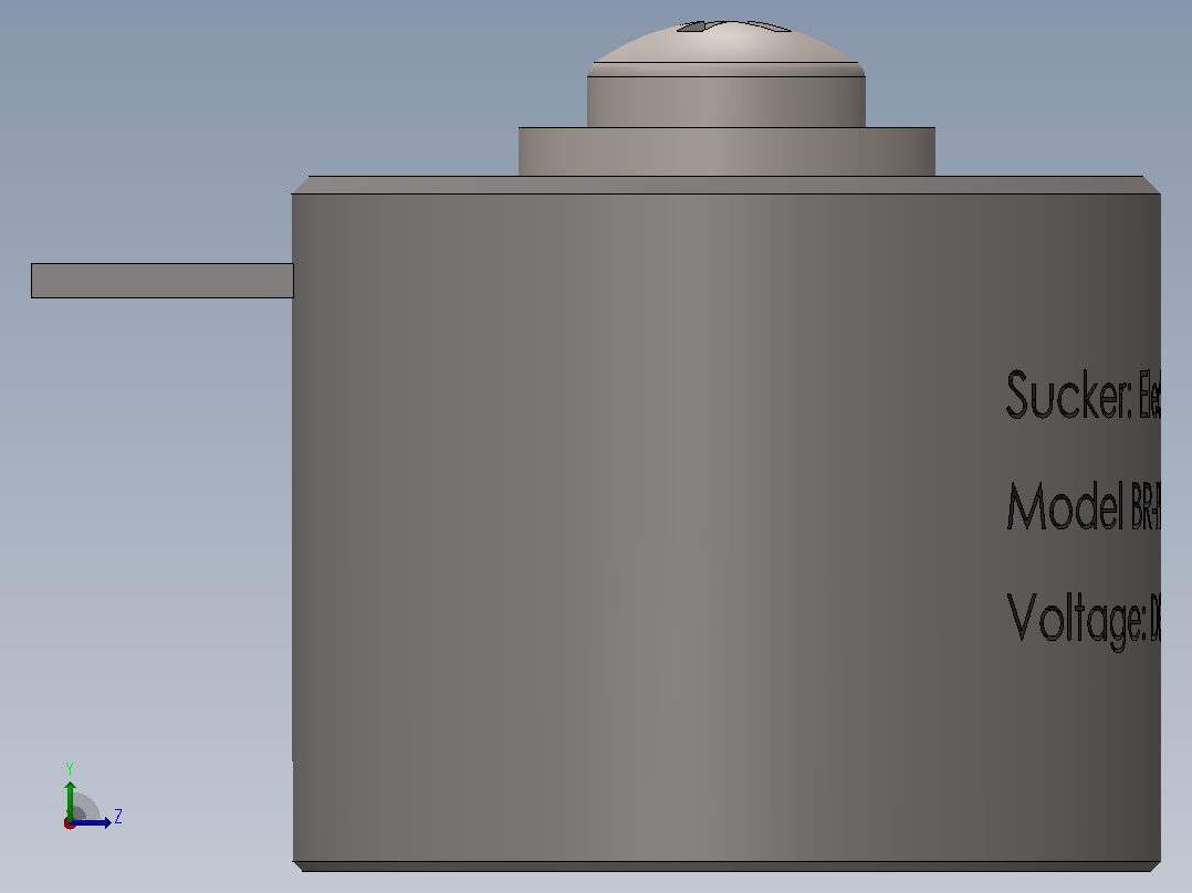 电磁6v5kg-11lb电磁基左视图