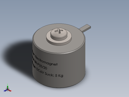 电磁6v5kg-11lb电磁基正等轴测缩略图
