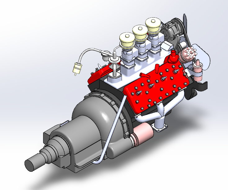 V8发动机模型图