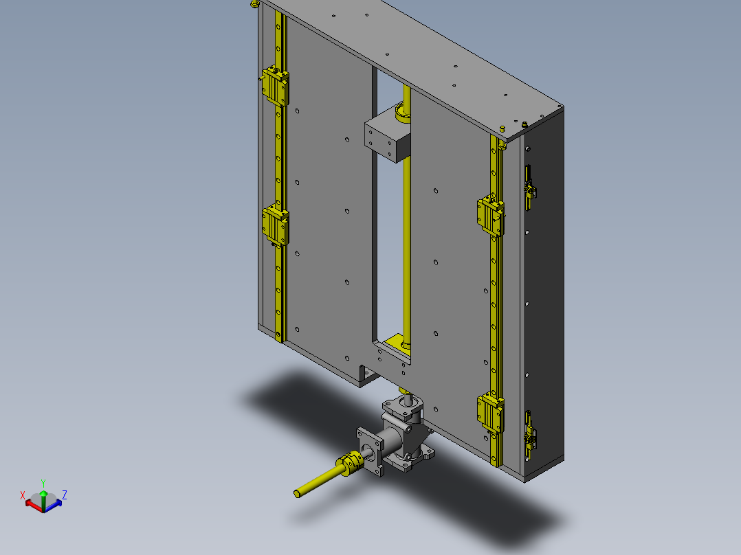 2个滚珠丝杠同时驱动主视图