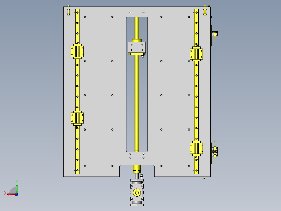 2个滚珠丝杠同时驱动前视图