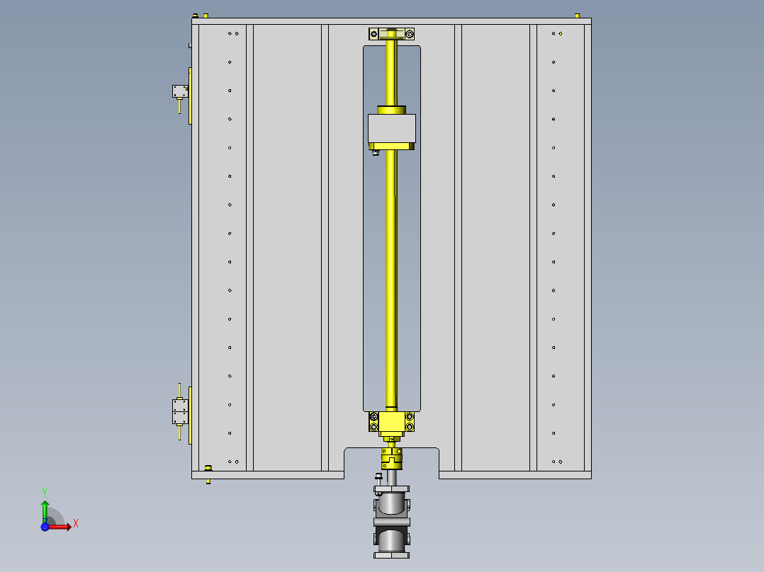 2个滚珠丝杠同时驱动后视图