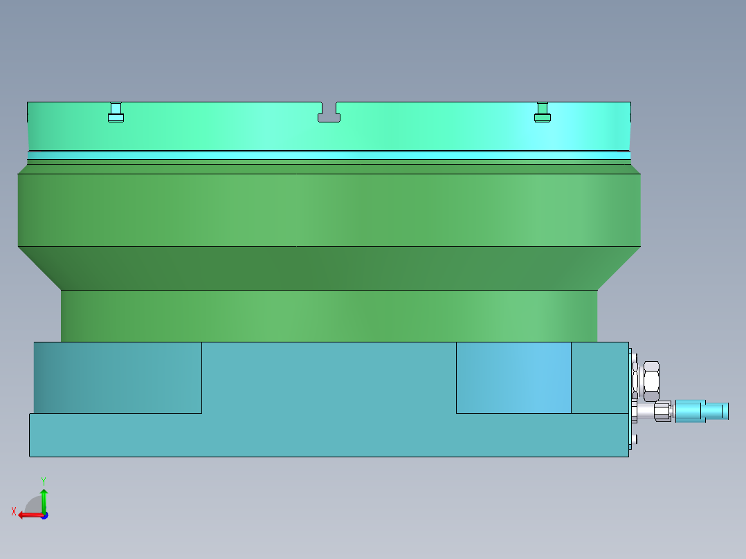 T491 回转工作台后视图