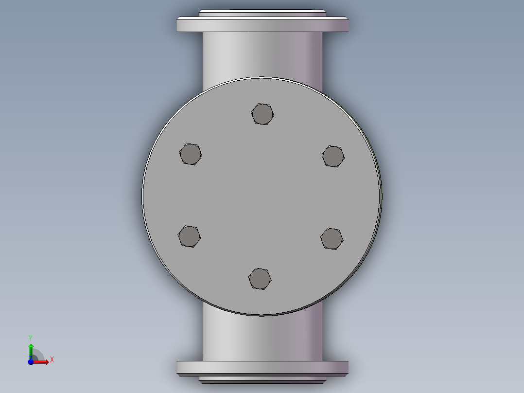 卧式采油树生产主阀设计前视图