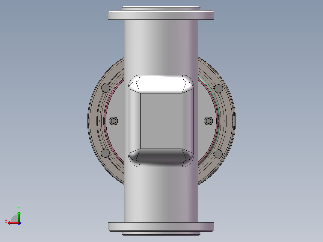 卧式采油树生产主阀设计后视图