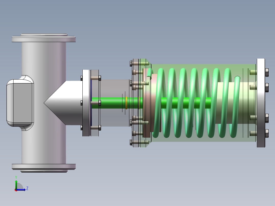 卧式采油树生产主阀设计左视图