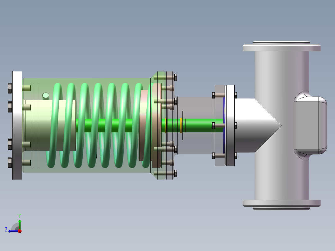 卧式采油树生产主阀设计右视图