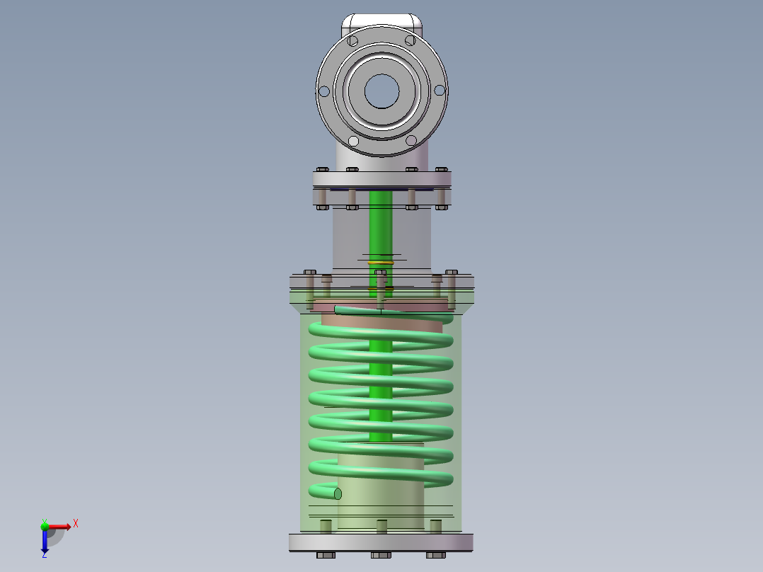 卧式采油树生产主阀设计俯视图