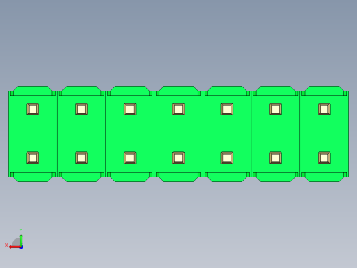 彩色公头100mil（2.54mm）系列-DS1021_green_2x07p_100mil_Type43_rev1.0后视缩略图