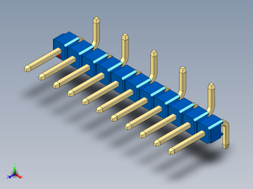 彩色公排针 100mil 2.54mm 系列-DS1022_blue_11p_100mil_Type_SMT_R2_rev1.0