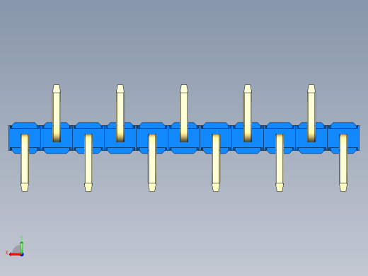 彩色公排针 100mil 2.54mm 系列-DS1022_blue_11p_100mil_Type_SMT_R2_rev1.0后视缩略图