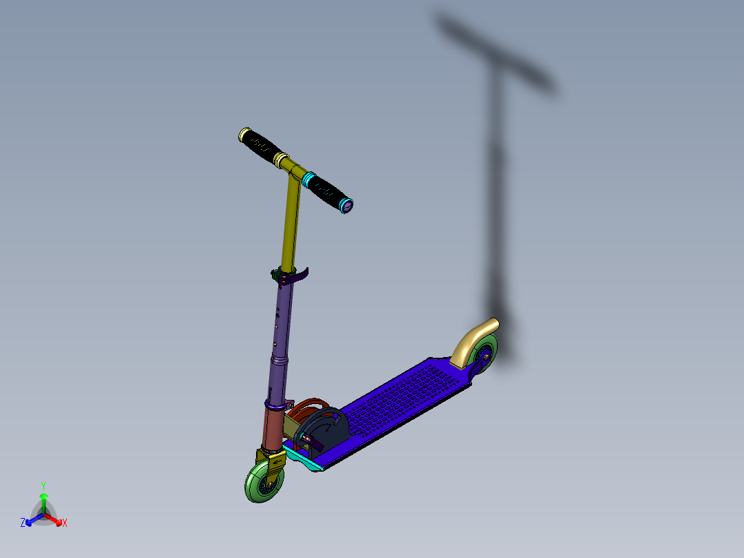 两轮脚踏滑板折叠校园滑板车
