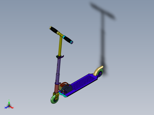 两轮脚踏滑板折叠校园滑板车