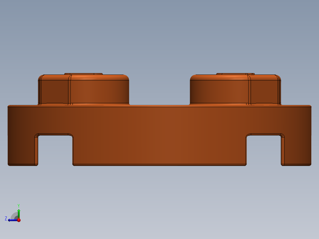 乐高零件 4032 板 2 x 2 圆形-4032 Flame Reddish Orange Plate 2 x 2 Round.SLDPRT右视图