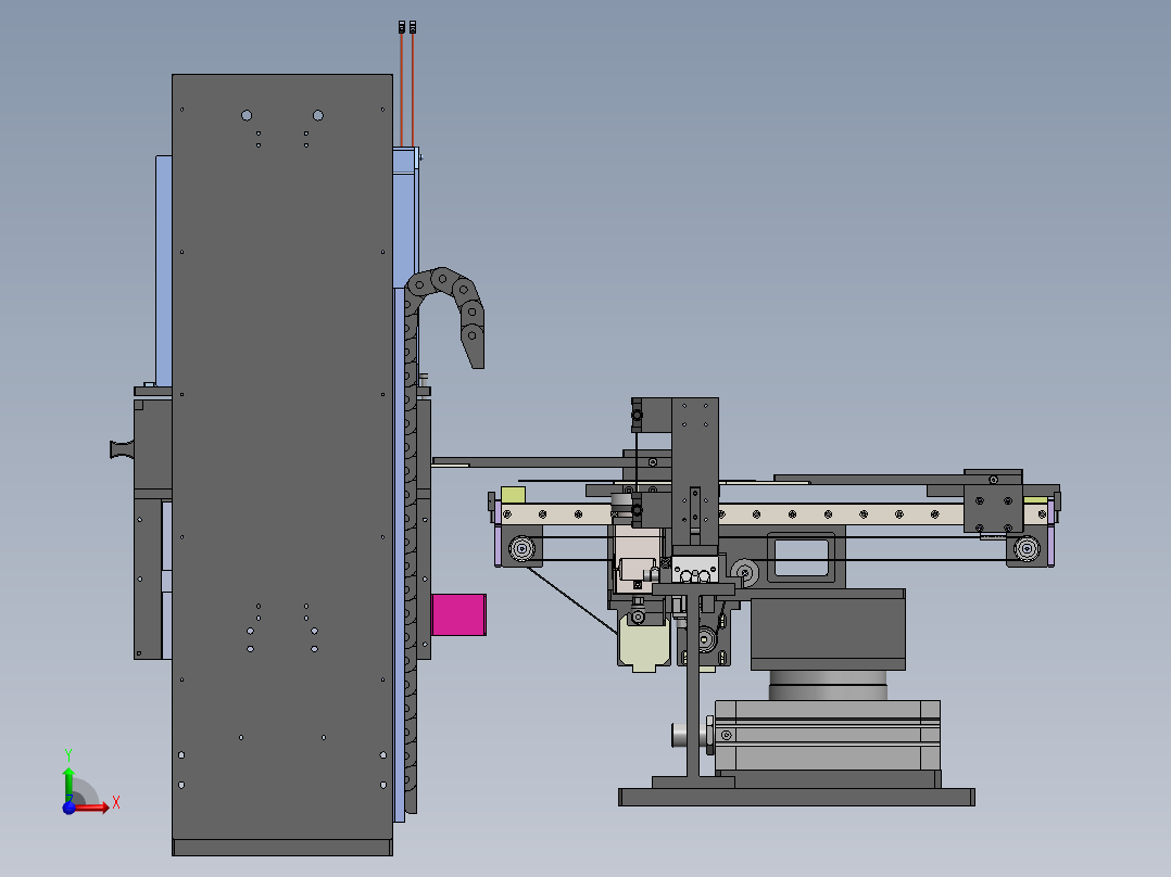 精圆老化测试上料机构前视图