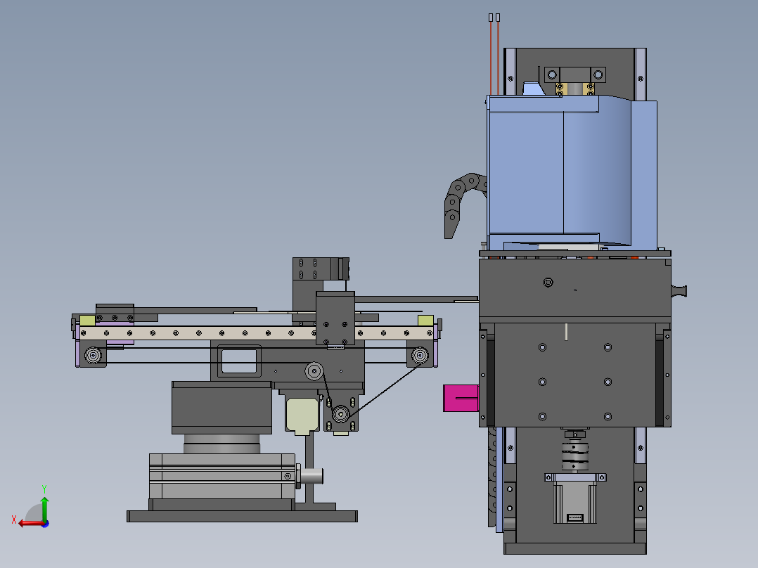 精圆老化测试上料机构后视图