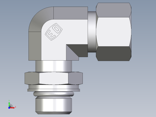 卡套式工业通用硬管接头EO_Adjustable_Locknut_elbow_WEE12LMORCF前视缩略图