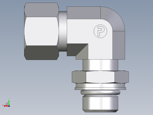 卡套式工业通用硬管接头EO_Adjustable_Locknut_elbow_WEE12LMORCF后视缩略图