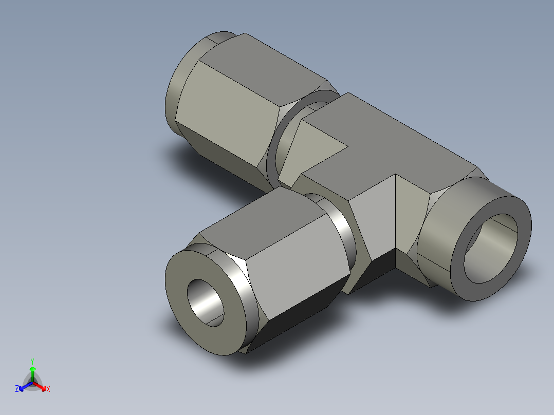 卡套式工业通用硬管接头4_mbu-s正等轴测图