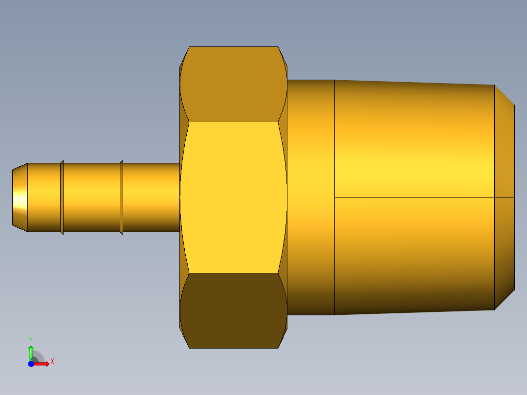 工业通用螺蚊管倒齿式工业硬管接头Male Connector 28-5_32-2前视图