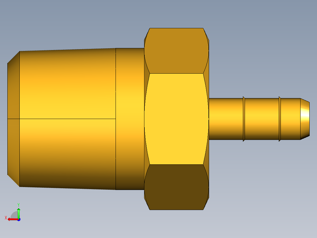 工业通用螺蚊管倒齿式工业硬管接头Male Connector 28-5_32-2后视图