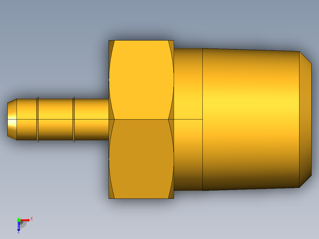 工业通用螺蚊管倒齿式工业硬管接头Male Connector 28-5_32-2俯视图