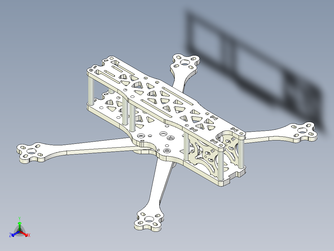 无人机 FPV 框架 5英寸正等轴测图