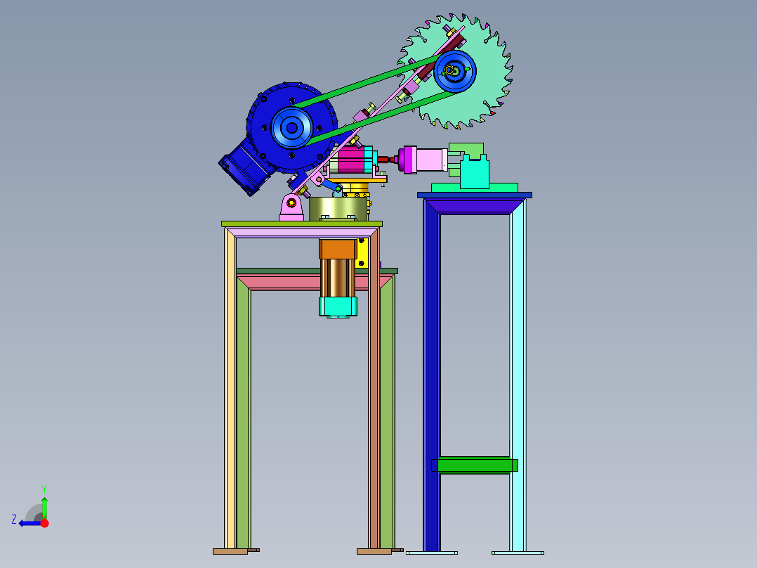 铜铝型材数控送料大型台锯右视图