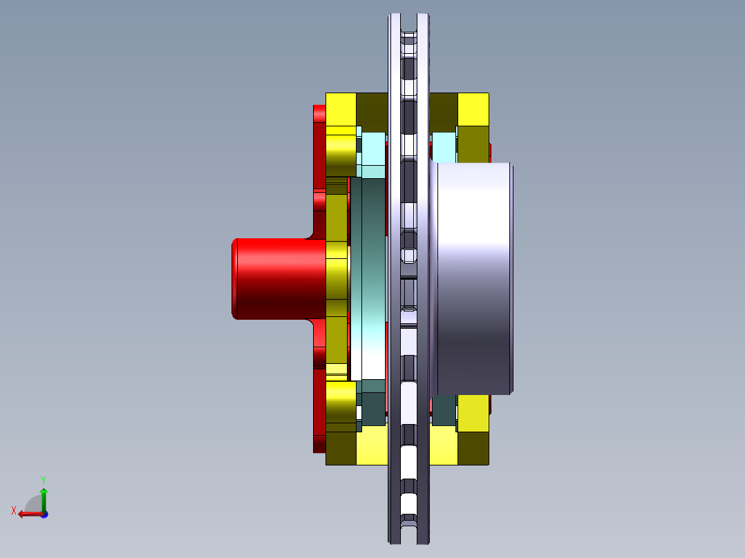 盘式制动器制动盘蹄运动仿真sw2016三维+CAD图纸=1239627==100后视图