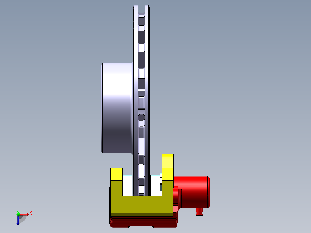 盘式制动器制动盘蹄运动仿真sw2016三维+CAD图纸=1239627==100俯视图