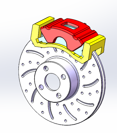 盘式制动器制动盘蹄运动仿真sw2016三维+CAD图纸=1239627==100
