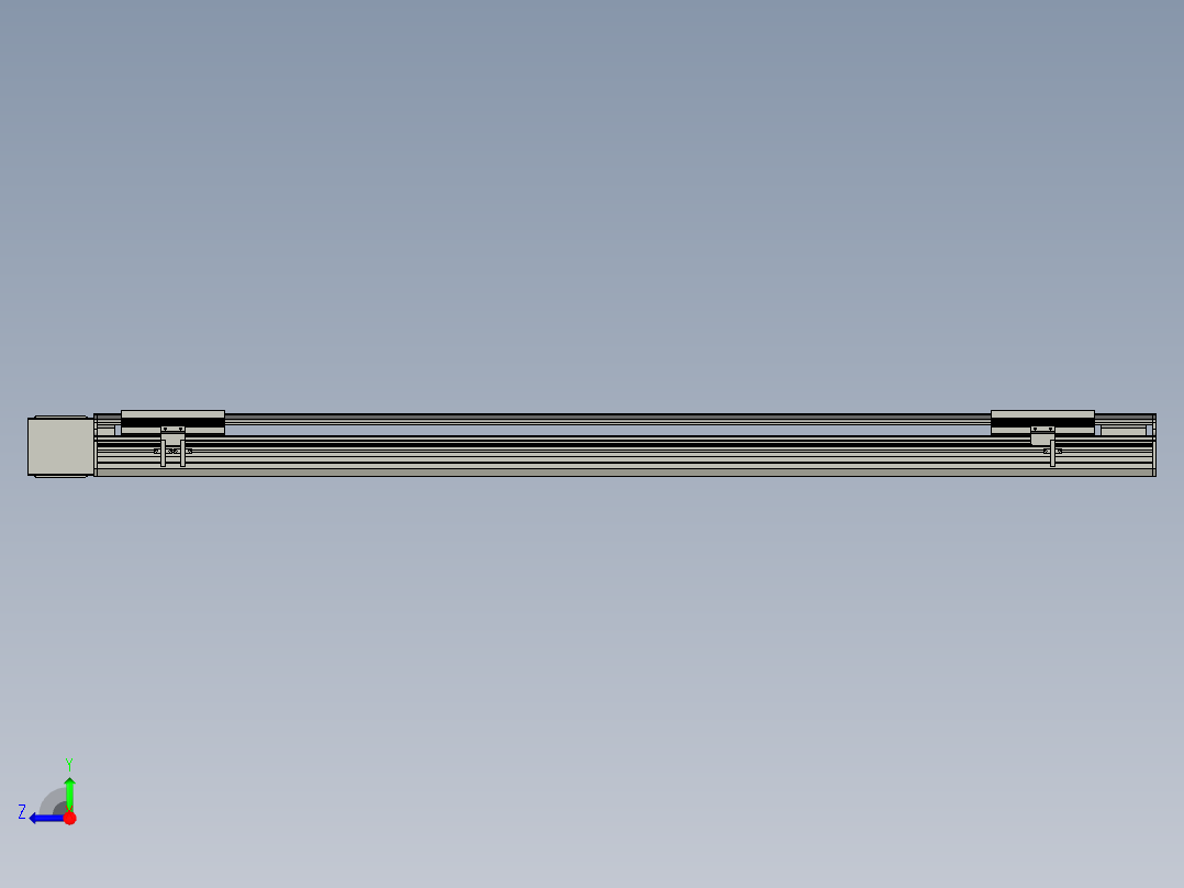 直线模组LHB17-L40-S1250-R(B)设计图纸右视图
