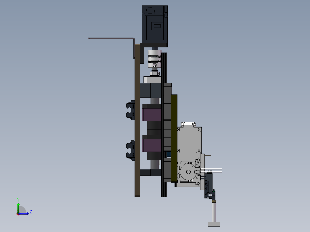 可等变距三轴机械手左视图