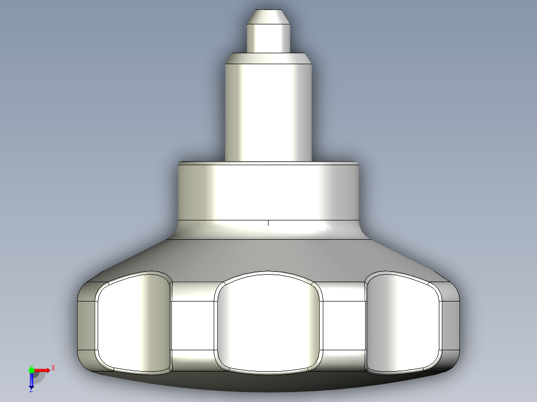 分割定位柱(無卡鎖)1087-3D多系列多零件图纸模型俯视图