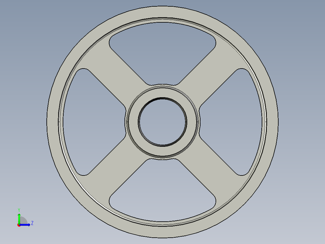 滑轮 SPA-400--stp三维 3d模型设计图左视图