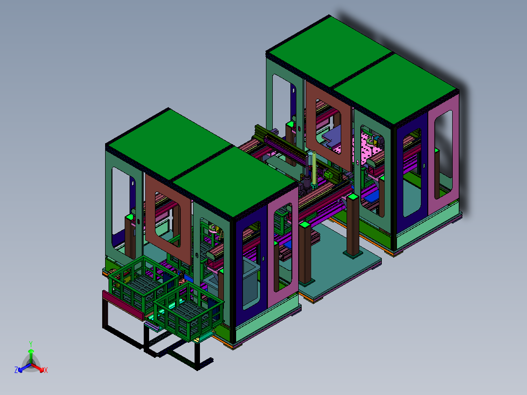 铝合金锂电池机器手激光焊线正等轴测图