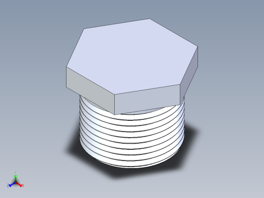 聚氯乙烯配件22-Sch80_Plug_MPT_850-007_0.75in正等轴测缩略图