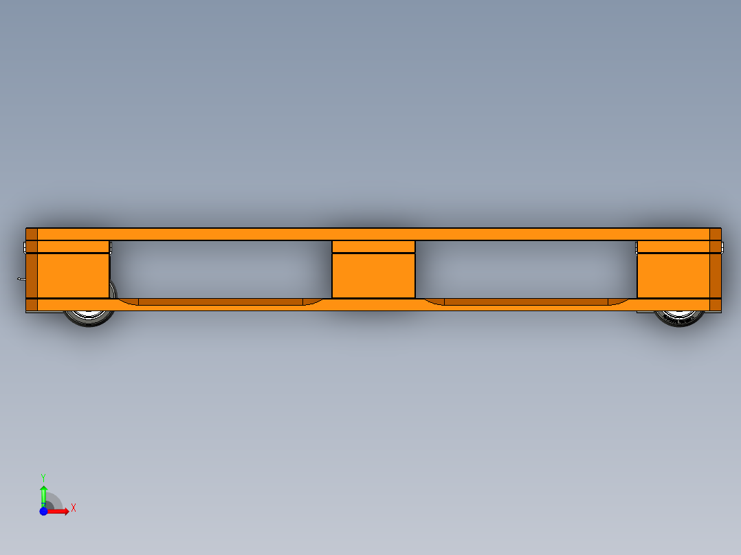 用于移动100毫米口径的欧洲托盘带轮子前视图