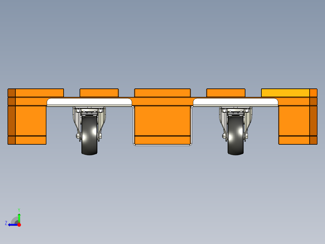 用于移动100毫米口径的欧洲托盘带轮子右视图