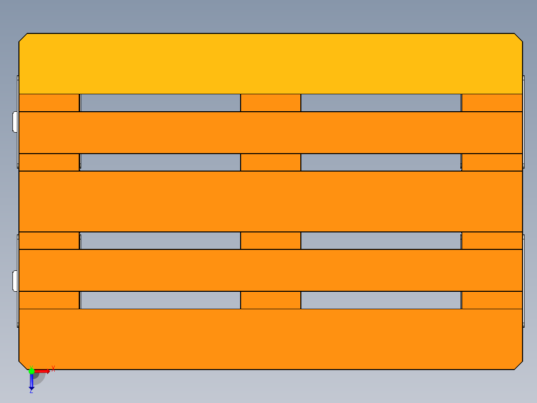 用于移动100毫米口径的欧洲托盘带轮子俯视图