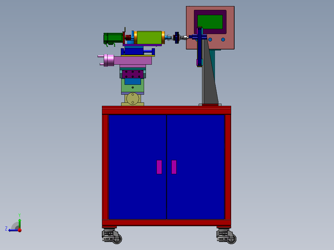锁芯自动检测（sw18可编辑+工程图+bom）右视图