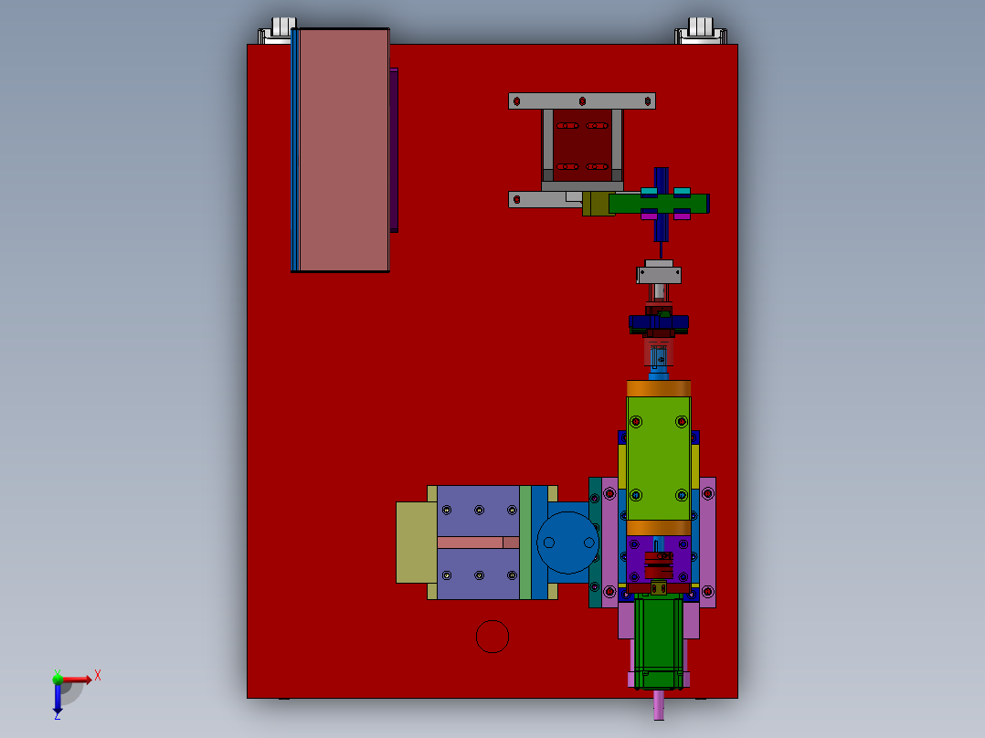 锁芯自动检测（sw18可编辑+工程图+bom）俯视图